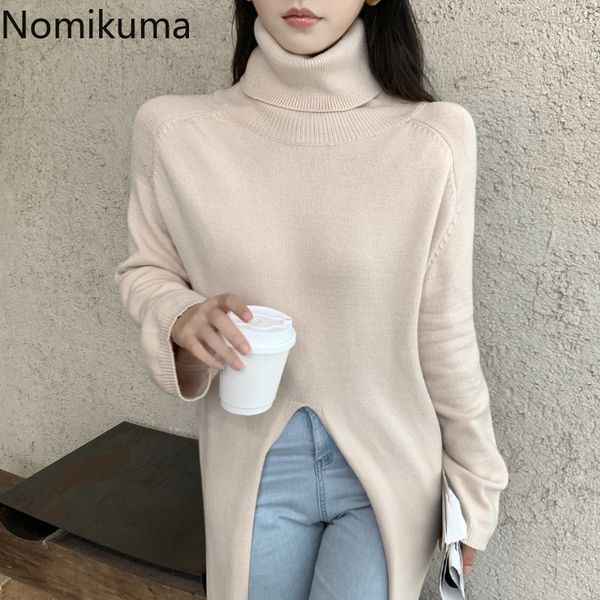 nomikuma autumn turtleneck women pullover sweater causal long sleeve knitwear medium-long split elegant pull femme 2020 6c528, White;black
nomikuma autumn turtleneck women pullover sweater causal long sleeve knitwear medium-long split elegant pull femme 2020 6c528, White;black