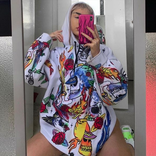 harajuku women sweatshirt hoodies graffiti fashion skull print hoodie oversize loose long sleeve casual blouse moletom punk, Black
harajuku women sweatshirt hoodies graffiti fashion skull print hoodie oversize loose long sleeve casual blouse moletom punk, Black