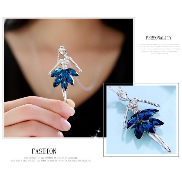 fashion ballet girl necklace crystal pendant metal sweater chain blue red long plated necklace 1pc exquisite jewelry gift women, Silver
fashion ballet girl necklace crystal pendant metal sweater chain blue red long plated necklace 1pc exquisite jewelry gift women, Silver