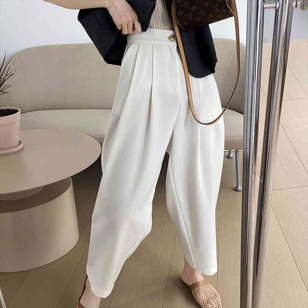 wide leg suit pants white green black ankle pants womens summer high waist drop loose straight suit, Black;white
wide leg suit pants white green black ankle pants womens summer high waist drop loose straight suit, Black;white