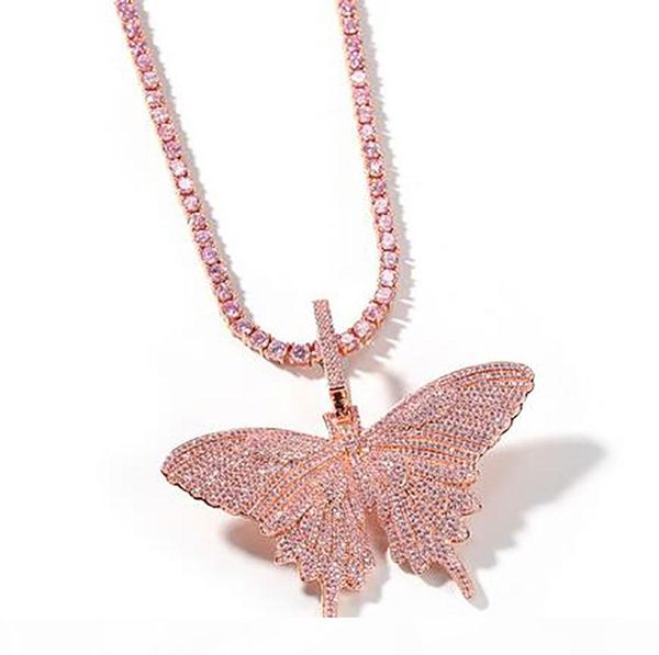 14k iced out pink butterfly pendant necklace bling bling micro pave cubic zircon pendant christmas party jewelry, Silver
14k iced out pink butterfly pendant necklace bling bling micro pave cubic zircon pendant christmas party jewelry, Silver