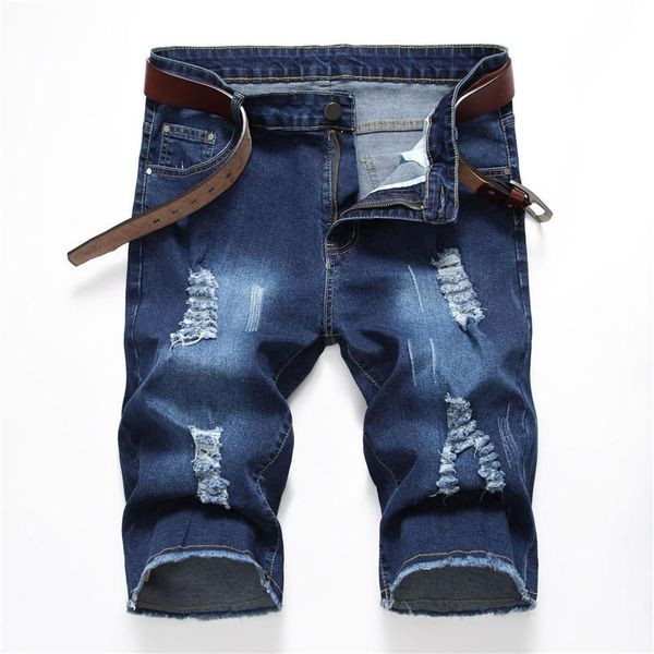 men denim shorts thin section elastic slim fit ripped jeans shorts summer brand fashion casual shredded edge male short pants, Blue
men denim shorts thin section elastic slim fit ripped jeans shorts summer brand fashion casual shredded edge male short pants, Blue
