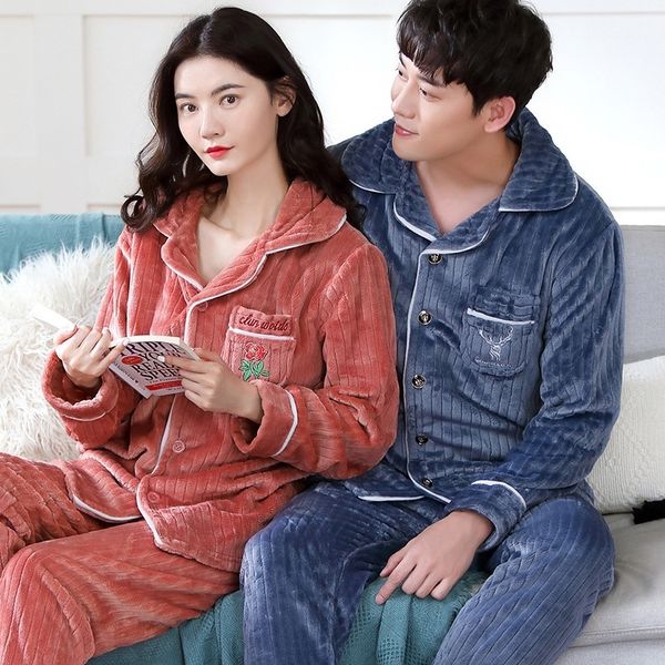 autumn winter thicken coral fleece lovers couple pajamas sets women sleepwear cute cartoon long sleeve pyjamas home night suits 201102, Black;red
autumn winter thicken coral fleece lovers couple pajamas sets women sleepwear cute cartoon long sleeve pyjamas home night suits 201102, Black;red