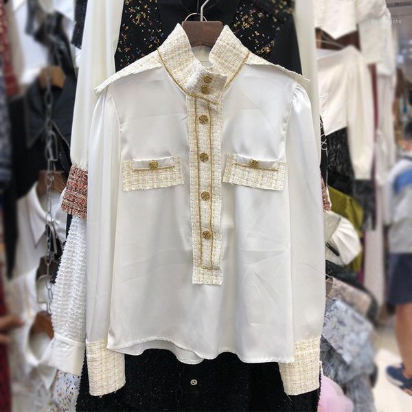 deat 2020 autumn women new style fashion stand collar long sleeve single breasted patchwork casual slim bottoming shirt rd5201, White
deat 2020 autumn women new style fashion stand collar long sleeve single breasted patchwork casual slim bottoming shirt rd5201, White
