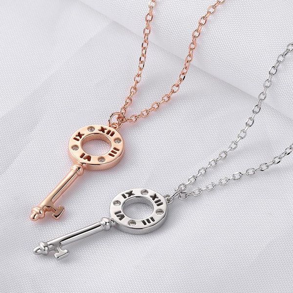 roman digital key four diamond necklace rose gold personality versatile hollow out pendant clavicle chain circle key necklace, Silver
roman digital key four diamond necklace rose gold personality versatile hollow out pendant clavicle chain circle key necklace, Silver