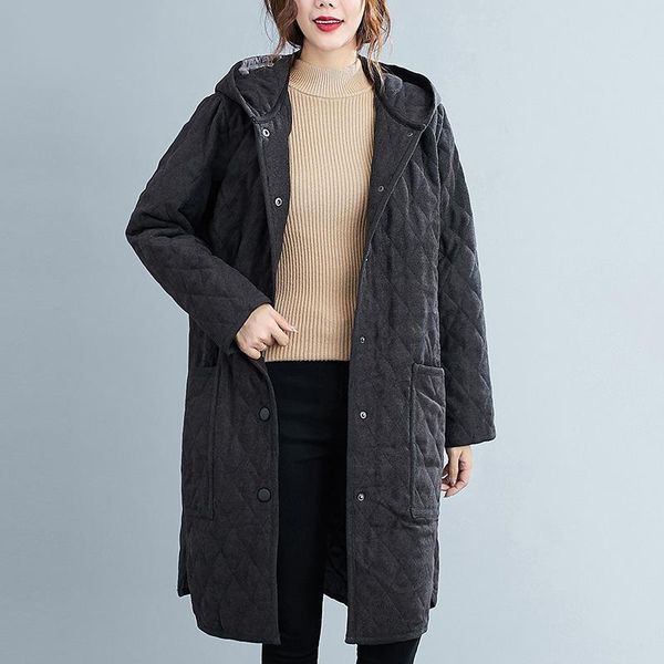 rhombus light women hooded wadded long coat solid single breasted pocket female coats 2021 winter warm fashion ladies clothes, Black
rhombus light women hooded wadded long coat solid single breasted pocket female coats 2021 winter warm fashion ladies clothes, Black