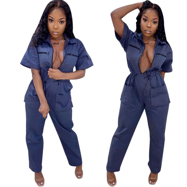 5340 women's overalls, Black;gray