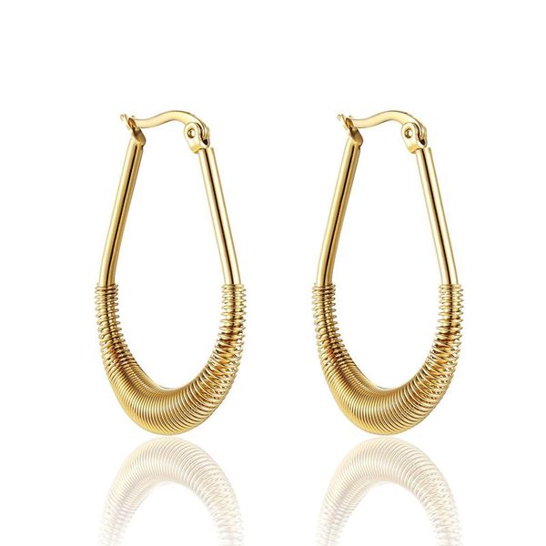 new design wholesale half circle spring woman gold color hoop earrings titanium steel fine jewelry woman earrings, Golden;silver
new design wholesale half circle spring woman gold color hoop earrings titanium steel fine jewelry woman earrings, Golden;silver
