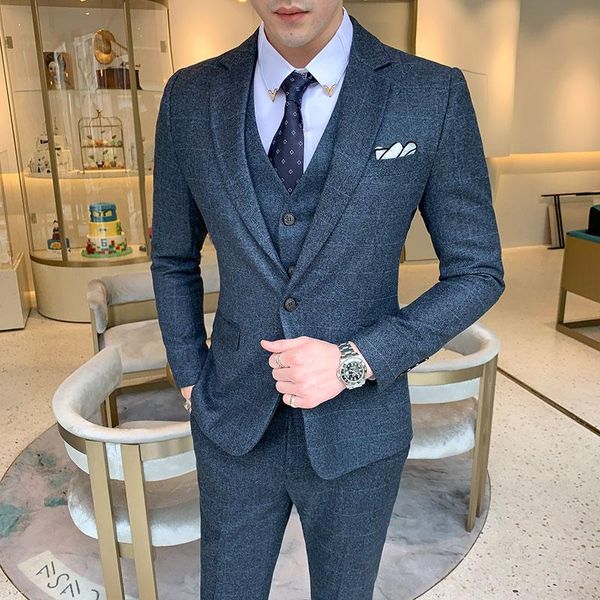 2020 new mens plaid three piece set ( jacket + pant + vest ) s-5xl wedding party mens suits blazer slim design, White;black
2020 new mens plaid three piece set ( jacket + pant + vest ) s-5xl wedding party mens suits blazer slim design, White;black