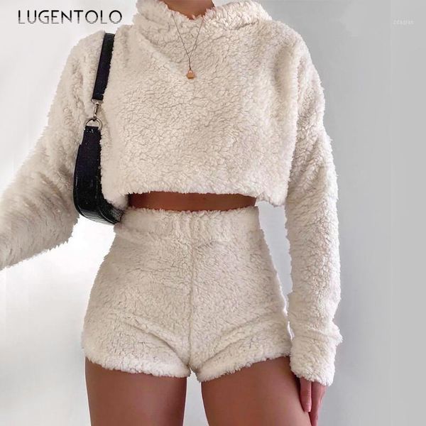 women's tracksuits lugentolo autumn winter women two piece set fashion long sleeve solid hooded short plush straight shorts female cas, Gray
women's tracksuits lugentolo autumn winter women two piece set fashion long sleeve solid hooded short plush straight shorts female cas, Gray
