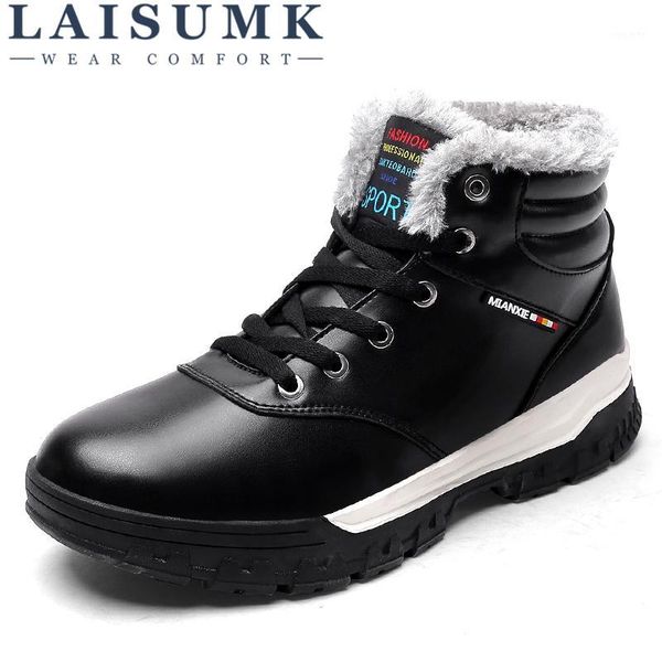 laisumk mens leather snow boots lace up ankle sneakers high winter waterproof leather shoes gift with fur lining size 39-481, Black
laisumk mens leather snow boots lace up ankle sneakers high winter waterproof leather shoes gift with fur lining size 39-481, Black