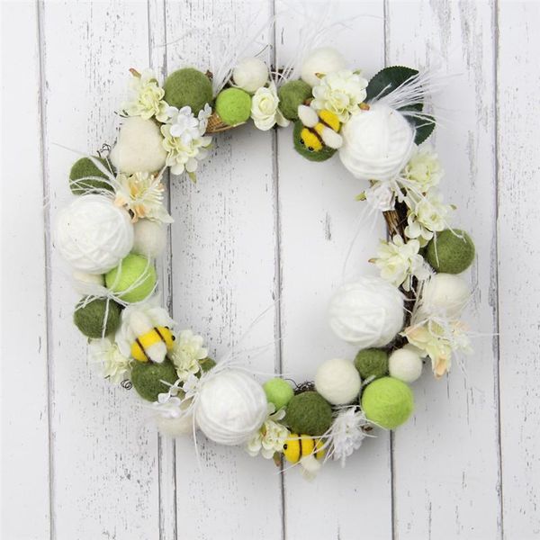 25cm handmade green white wool felt balls garland front door flower wreath home party decoration business kids girls gift diy1
25cm handmade green white wool felt balls garland front door flower wreath home party decoration business kids girls gift diy1