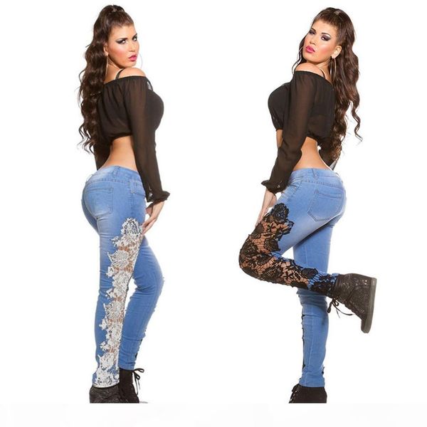 jeans woman ladies streetwear lace openwork women jeans lace stitching 2019 new shelves minimalist modis, Blue
jeans woman ladies streetwear lace openwork women jeans lace stitching 2019 new shelves minimalist modis, Blue