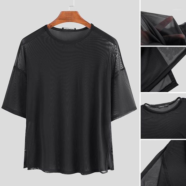 incerun summer man mesh see-through oversize tee men shirt solid color punk oversize blouse man vintage short sleeve shirts1, White;black
incerun summer man mesh see-through oversize tee men shirt solid color punk oversize blouse man vintage short sleeve shirts1, White;black
