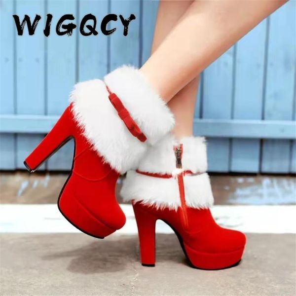 boots winter women ankle christmas high heels platform shoes femme warm fur short red black ladies party plus size
boots winter women ankle christmas high heels platform shoes femme warm fur short red black ladies party plus size