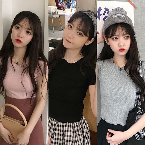 spring coat t-shirt summer women's wear korean slim fit and versatile pit stripe short hemmed collar t-shirt with bottom layer and shor, White
spring coat t-shirt summer women's wear korean slim fit and versatile pit stripe short hemmed collar t-shirt with bottom layer and shor, White