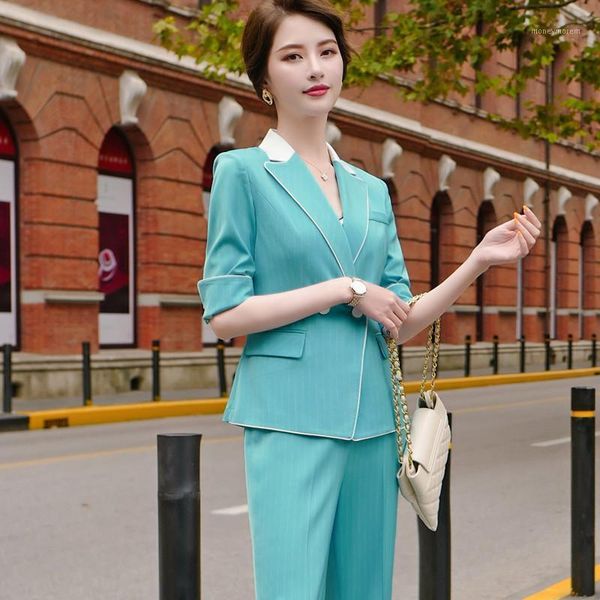 women's two piece pants arrival half sleeve pant suit for 2021 spring women pieces set fashion stripe office wear female suite1, White
women's two piece pants arrival half sleeve pant suit for 2021 spring women pieces set fashion stripe office wear female suite1, White