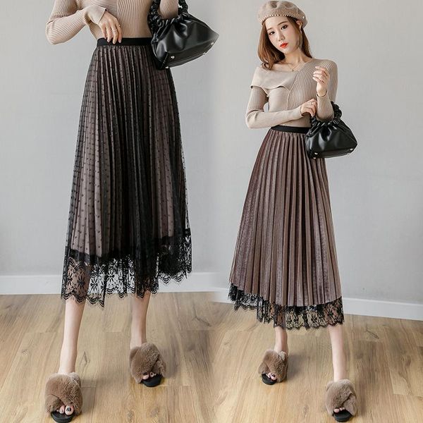 skirts spot 2021 autumn and winter gold velvet mesh double-sided skirt pleated lace, Black
skirts spot 2021 autumn and winter gold velvet mesh double-sided skirt pleated lace, Black