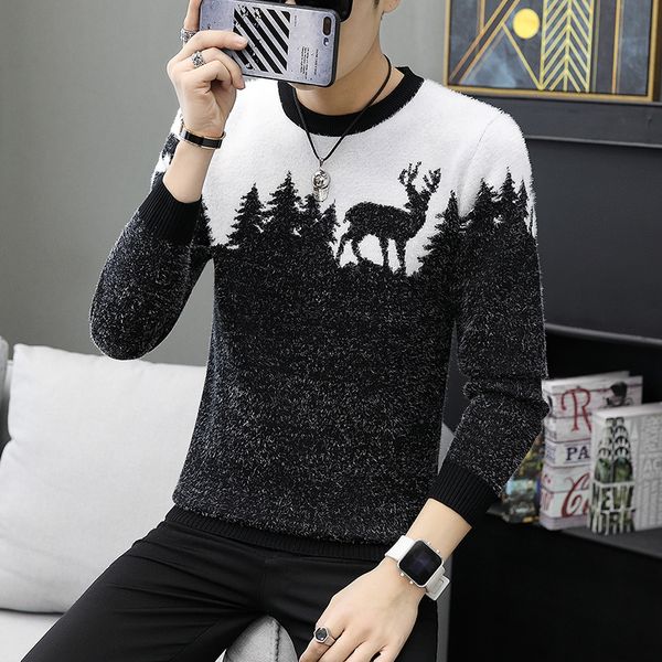o-neck knitted sweater men autumn christmas deer pattern pull jumpers fashion causal long sleeve slim fit pullovers male female 201203, White;black
o-neck knitted sweater men autumn christmas deer pattern pull jumpers fashion causal long sleeve slim fit pullovers male female 201203, White;black