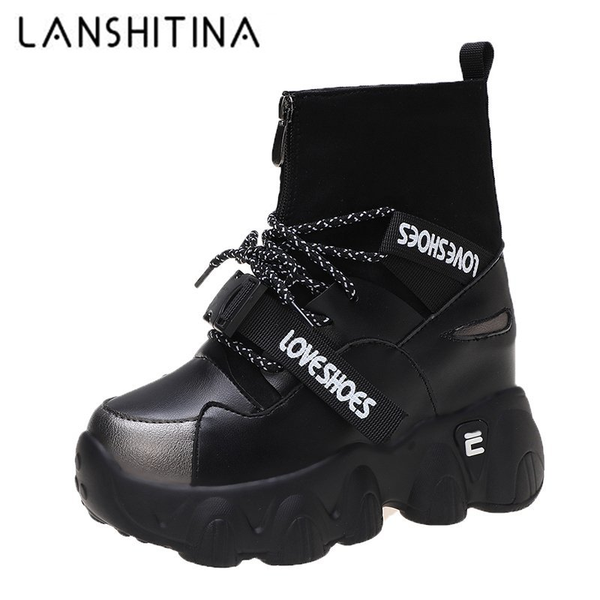 autumn women leather ankle boots wedges 9cm high heels platform shoes woman classic gladiator chunky sneakers boots winter woman, Black
autumn women leather ankle boots wedges 9cm high heels platform shoes woman classic gladiator chunky sneakers boots winter woman, Black