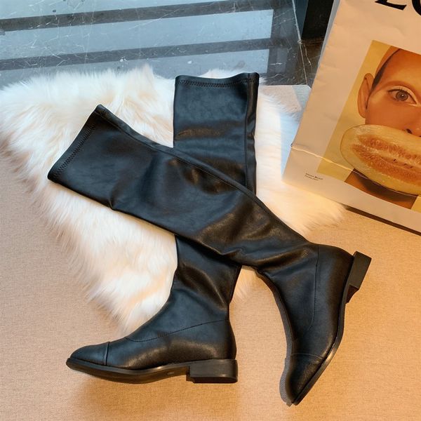 2021 new style for autumn and winter thin elastic women's fashionable street round toe ankle on knee boots bivk, Black
2021 new style for autumn and winter thin elastic women's fashionable street round toe ankle on knee boots bivk, Black