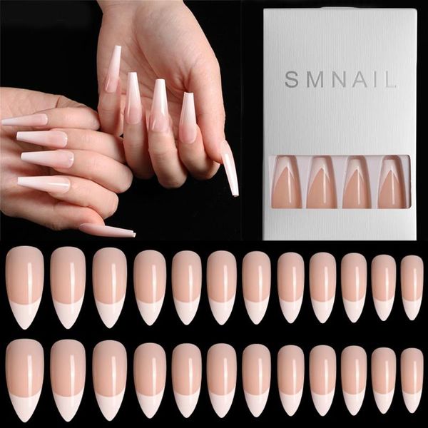 false nails 24pcs/box long shiny french nail natural nude full cover plastic artificial fingernails diy tips manicure ballerina, Red;gold
false nails 24pcs/box long shiny french nail natural nude full cover plastic artificial fingernails diy tips manicure ballerina, Red;gold