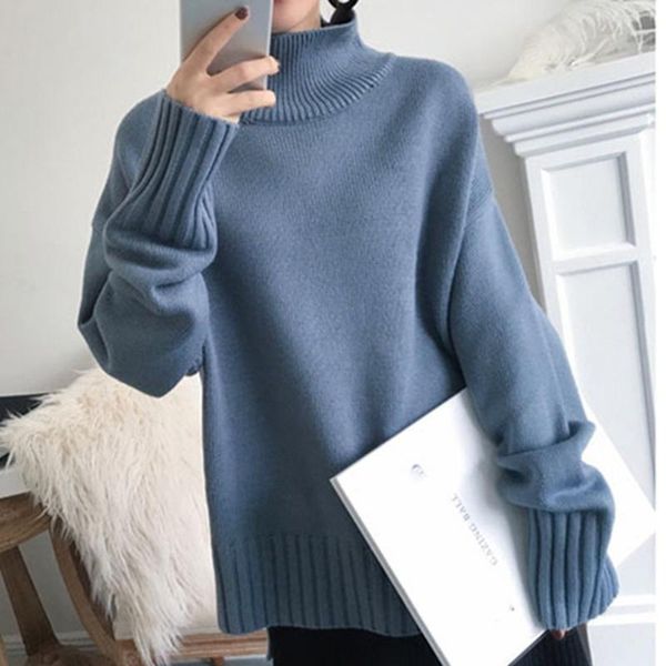 blue sweater women's loose-fitting outer wear japanese retro lazy wind turtleneck sweater western style female, White;black
blue sweater women's loose-fitting outer wear japanese retro lazy wind turtleneck sweater western style female, White;black