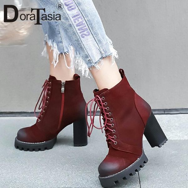 boots doratasia genuine leather suede ankle high heels women fashion dress platform shoes woman, Black
boots doratasia genuine leather suede ankle high heels women fashion dress platform shoes woman, Black