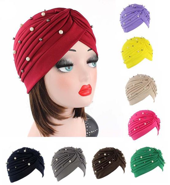 beanie/skull caps women knotted beanie hat muslim female beaded head wrap night sleep cap hair bonnet turban tb-61d, Blue;gray 
beanie/skull caps women knotted beanie hat muslim female beaded head wrap night sleep cap hair bonnet turban tb-61d, Blue;gray