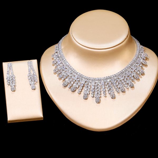 charm cubic zirconia fashionable women's jewelry set bridal wedding set 2 piece necklace set gifts for women, White
charm cubic zirconia fashionable women's jewelry set bridal wedding set 2 piece necklace set gifts for women, White