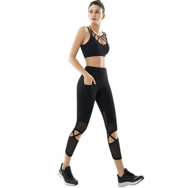 selling women's sleeveless mesh yoga suit hollow out bra vest high waist hip lifting tights two piece set, White;red
selling women's sleeveless mesh yoga suit hollow out bra vest high waist hip lifting tights two piece set, White;red