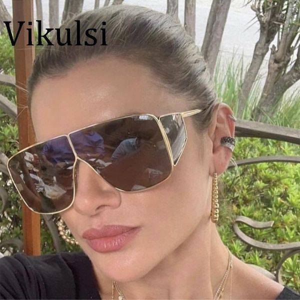 sunglasses trend square women male brand designer metal frame oversized men big shades eyewear uv4001, White;black
sunglasses trend square women male brand designer metal frame oversized men big shades eyewear uv4001, White;black