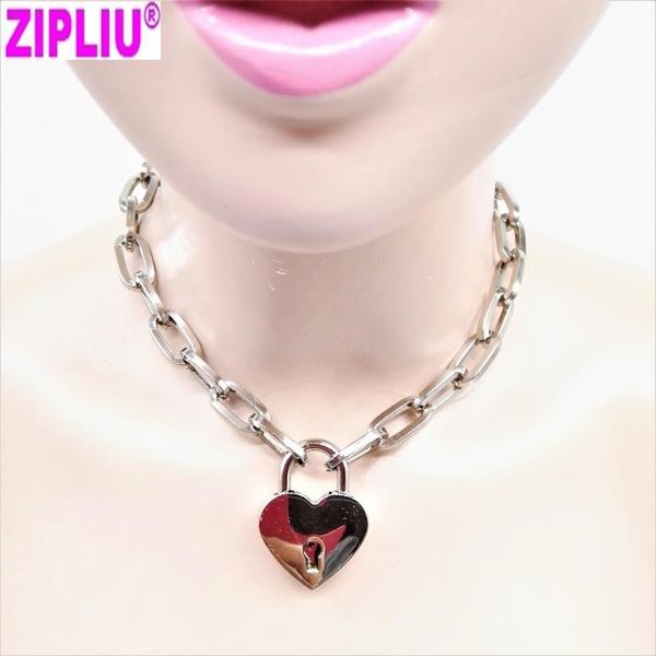 women fashion handmade chain choker with small heart padlock, Silver
women fashion handmade chain choker with small heart padlock, Silver