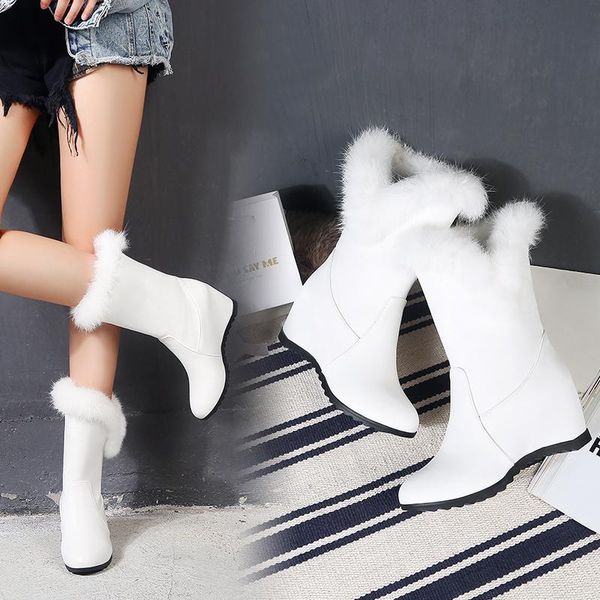 boots woman mid-calf fur wedge snow 2021 winter warm female shoes ladies booties zapatos de mujer lady short 34 40, Black
boots woman mid-calf fur wedge snow 2021 winter warm female shoes ladies booties zapatos de mujer lady short 34 40, Black