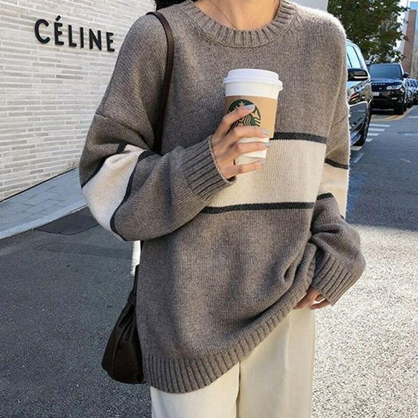 women's sweaters 2021 autumn winter stripe sweater women korean version casual loose pullover long sleeve o-neck sweater1, White;black
women's sweaters 2021 autumn winter stripe sweater women korean version casual loose pullover long sleeve o-neck sweater1, White;black