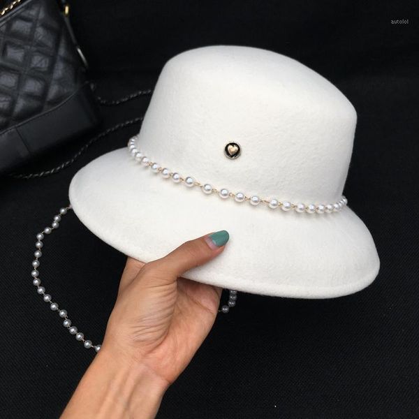 white wool women's bucket hats with pearls french vintage wool fisherman hat hepburn fashion socialite cap1, Blue;gray
white wool women's bucket hats with pearls french vintage wool fisherman hat hepburn fashion socialite cap1, Blue;gray