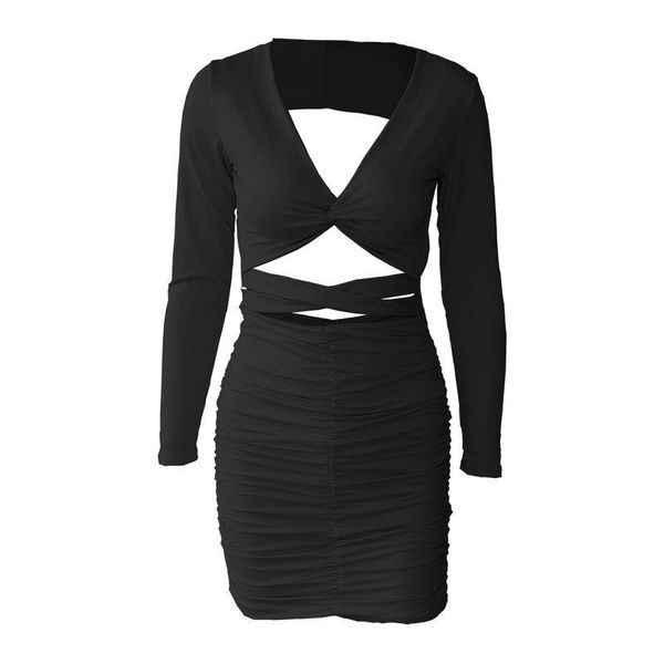 s2 citylife autumn long-sleeved dress european and american hollow v-neck dress, Black;gray
s2 citylife autumn long-sleeved dress european and american hollow v-neck dress, Black;gray