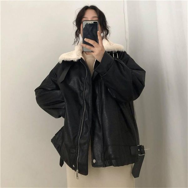 2021 fashion winter faux fur coats womens leather jackets thicken warm black outerwear female loose sherpa jaqueta motociclista1
2021 fashion winter faux fur coats womens leather jackets thicken warm black outerwear female loose sherpa jaqueta motociclista1