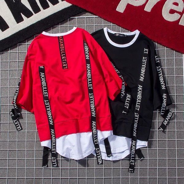 2021 summer short-sleeved t-shirt men's round neck korean style fake two-piece hip-hop print five-point sleeve half-sleeved, White;black
2021 summer short-sleeved t-shirt men's round neck korean style fake two-piece hip-hop print five-point sleeve half-sleeved, White;black