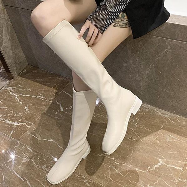 black beige elastic pu leather long boots women slim fit low heel knee high boots woman autumn winter platform shoes lady1
black beige elastic pu leather long boots women slim fit low heel knee high boots woman autumn winter platform shoes lady1