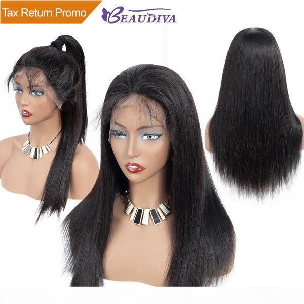 360 lace human hair wigs straight human hair lace front wigs 150% density remy virgin brazilian hair, Black