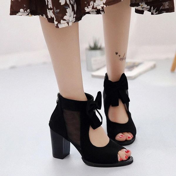 lucyever 2019 summer women mesh sandals peep toe bowtie thick high heels shoes woman gladiator sandals women footwear #lr0c, Black
lucyever 2019 summer women mesh sandals peep toe bowtie thick high heels shoes woman gladiator sandals women footwear #lr0c, Black