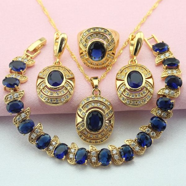 wpaitkys trendy oval blue cubic zirconia gold color jewelry sets for women earrings necklace pendant ring bracelet gift box, Silver
wpaitkys trendy oval blue cubic zirconia gold color jewelry sets for women earrings necklace pendant ring bracelet gift box, Silver