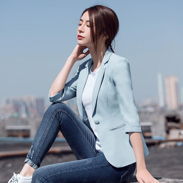 women's suit jacket 2020 summer and autumn new women's slim west decoration body seven points suit jacket solid color shirt, White;black
women's suit jacket 2020 summer and autumn new women's slim west decoration body seven points suit jacket solid color shirt, White;black