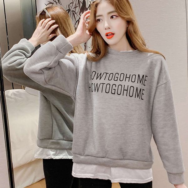 ew versatile plush fake two piece pullover sweater loose casual long sleeve stitching women fashionvip1q, Black
ew versatile plush fake two piece pullover sweater loose casual long sleeve stitching women fashionvip1q, Black