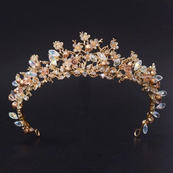 new fashion magnificent pearl crystal bridal crown tiaras classic golden diadem tiaras for women bride wedding hair accessories, Golden;silver
new fashion magnificent pearl crystal bridal crown tiaras classic golden diadem tiaras for women bride wedding hair accessories, Golden;silver