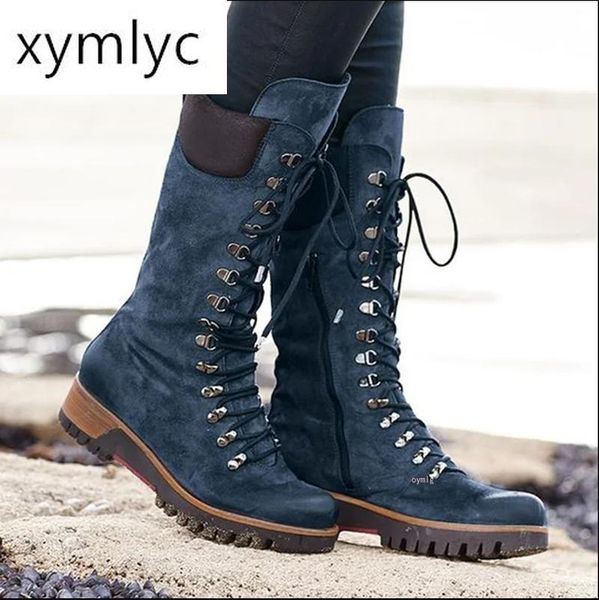 winter fashion women's mid-calf boots round toe western lace-up side zipper ladies boots comfortable non-slip motorcycle bootie, Black
winter fashion women's mid-calf boots round toe western lace-up side zipper ladies boots comfortable non-slip motorcycle bootie, Black