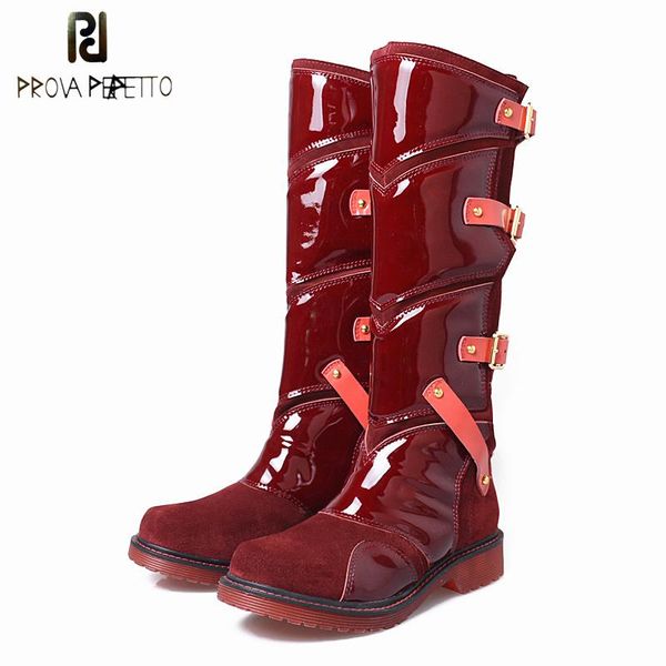 prova perfetto лоскутная женщины колено высокие сапоги из натуральной кожи пояс пряжка комфортные flat резиновая обувь женщина высокого bota, Black
prova perfetto лоскутная женщины колено высокие сапоги из натуральной кожи пояс пряжка комфортные flat резиновая обувь женщина высокого bota, Black