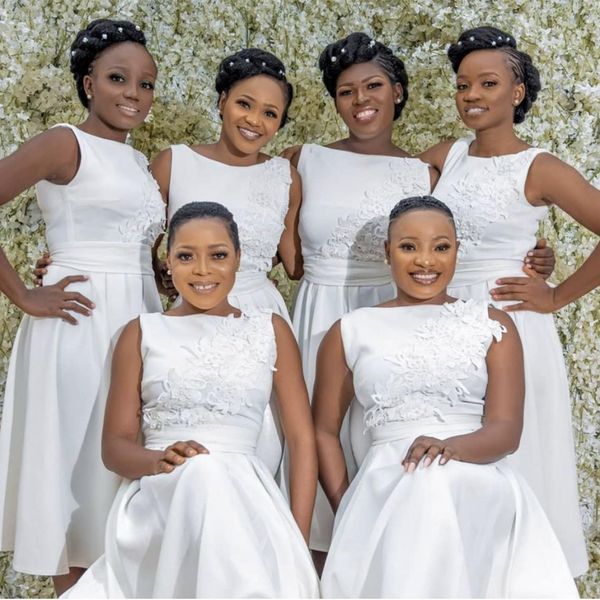 new white bridesmaid dresses african junior wedding party guest gown maid of honor dress appliqued lace custom made tea-length v37, White;pink
new white bridesmaid dresses african junior wedding party guest gown maid of honor dress appliqued lace custom made tea-length v37, White;pink