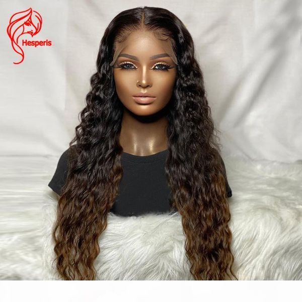 hesperisr 13x4 lace front human hair wig ombre color deep part brazilian remy water wave human hair wigs preplucked bleached, Black;brown
hesperisr 13x4 lace front human hair wig ombre color deep part brazilian remy water wave human hair wigs preplucked bleached, Black;brown